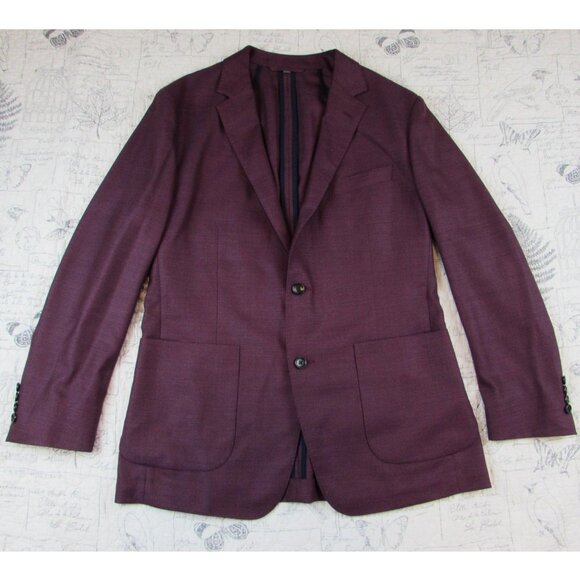 Bonobos Vitale Barberis Canonico Wool Slim Sz 42R burgundy sports coat  Blazer - Picture 1 of 6